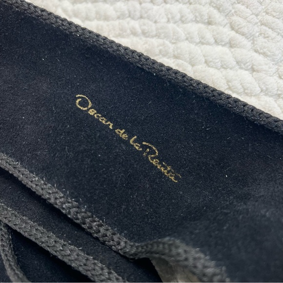 Oscar de la Renta Vintage Black Suede Buckle Belt main image 4